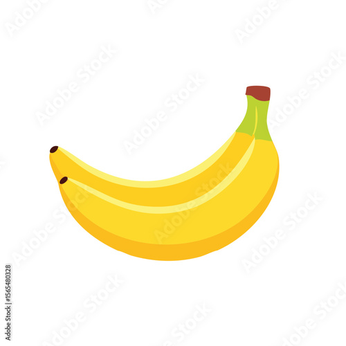 Yellow Banana Food Icon Isolated on a Transparent Background 