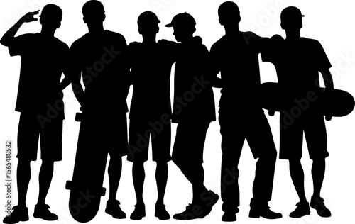 mountain skateboarder, man skateboarding, extreme sport, vector  bundle