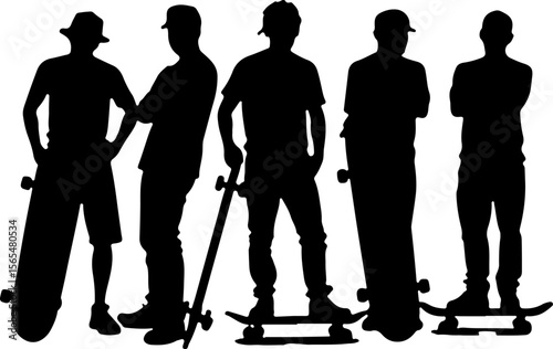 mountain skateboarder, man skateboarding, extreme sport, vector  bundle