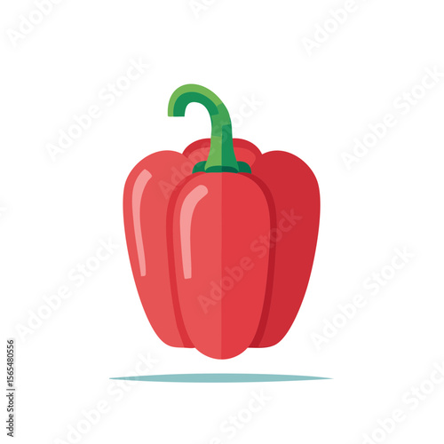 Red Bell Pepper Food Icon Isolated on a Transparent Background 