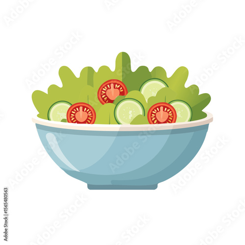 Bowl of Salad Food Icon Isolated on a Transparent Background 
