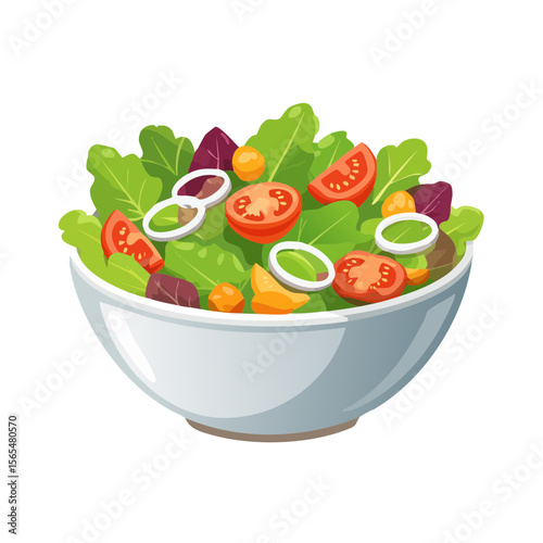 Bowl of Salad Food Icon Isolated on a Transparent Background 