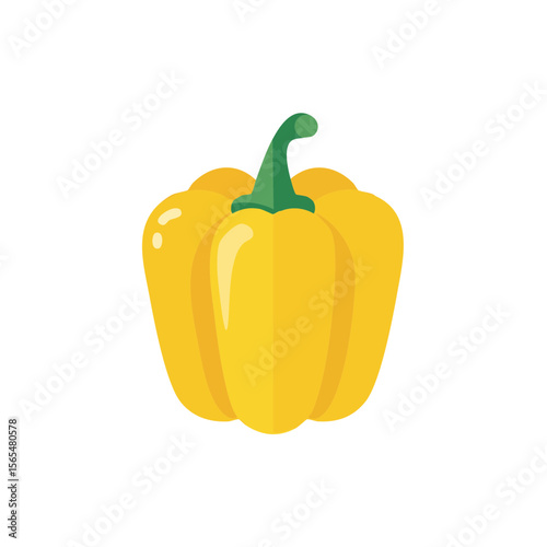 Yellow Bell Pepper Food Icon Isolated on a Transparent Background 