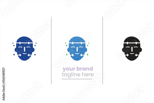 Face Detection and Recognition Icon – AI Facial Scan and Biometric Access