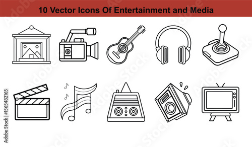 Dynamic vector design illustrating the diverse world of entertainment and media industries