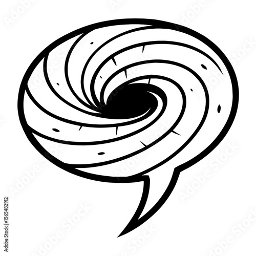 Hypnotic Spiral Speech Bubble Vector - Abstract Communication Icon for Mind Control and Idea Generation