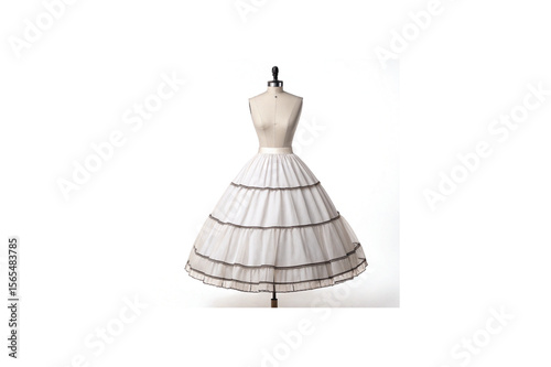 Elegant Vintage White Tulle Skirt on Mannequin