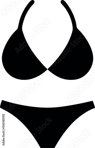 Bikini silhouette con on white background