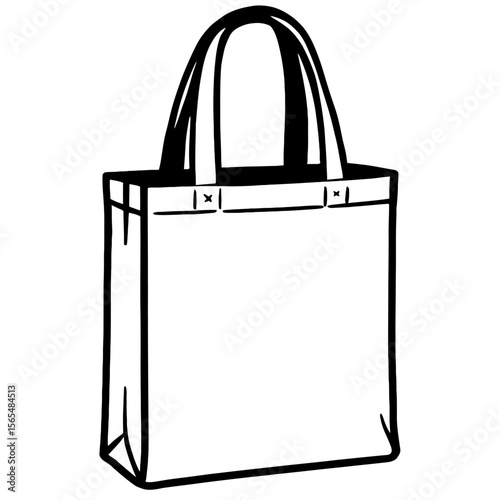 Eco-Friendly Black and White Blank Reusable Tote Bag - Customizable for Shopping and Promotion