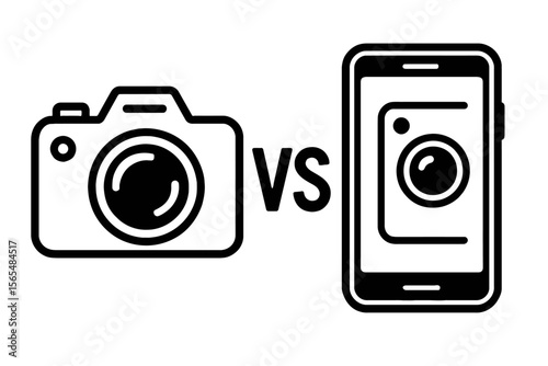 Traditional Camera Versus Smartphone - Modern Photography Comparison