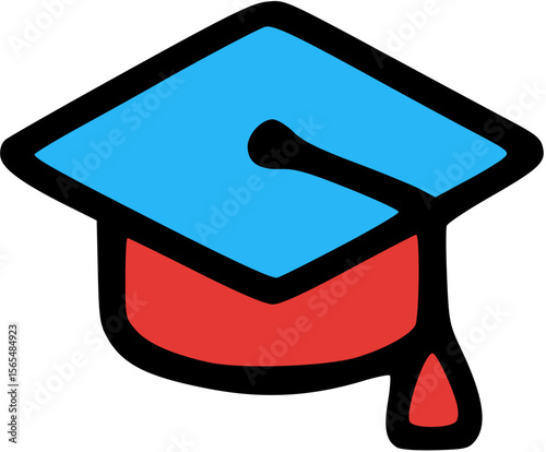 Graduation Cap filled line icon, perfect for school or education use.