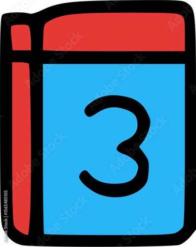 Number Book filled line icon, perfect for school or education use.