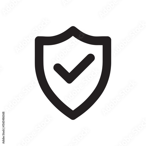 Security Shield Icon with Check Mark Vector Design