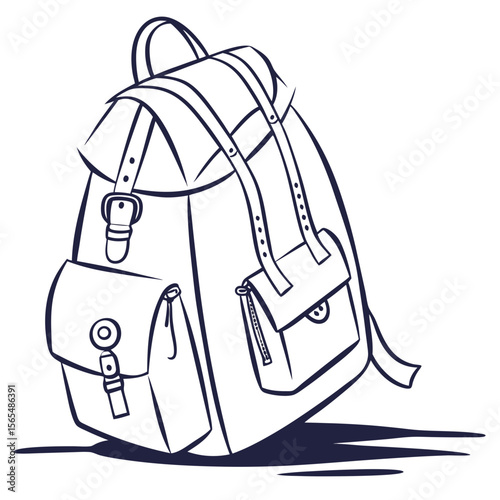 Vintage Backpack Illustration travel luggage