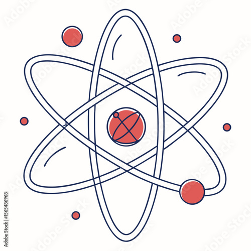 Atomic structure science symbol with orbiting electrons vector