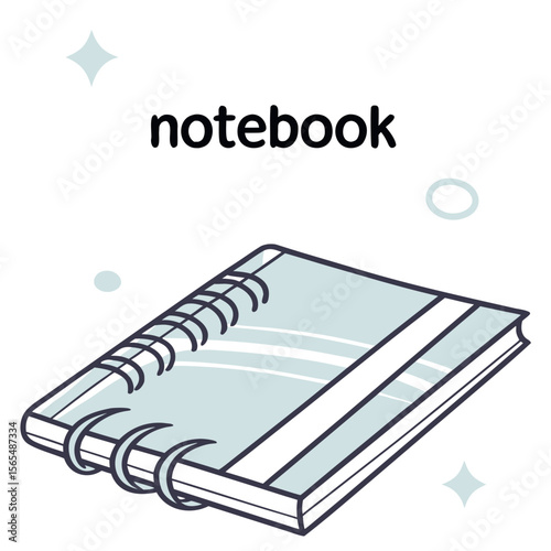 Light blue spiral bound notebook with white pages stationery writing