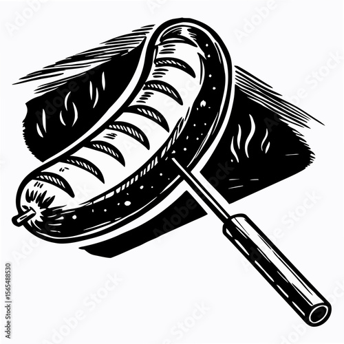Grilled Sausage on a Skewer grilling barbecue