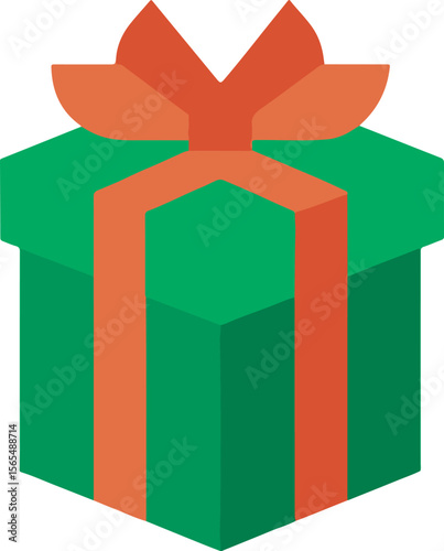 gift box with green ribbon