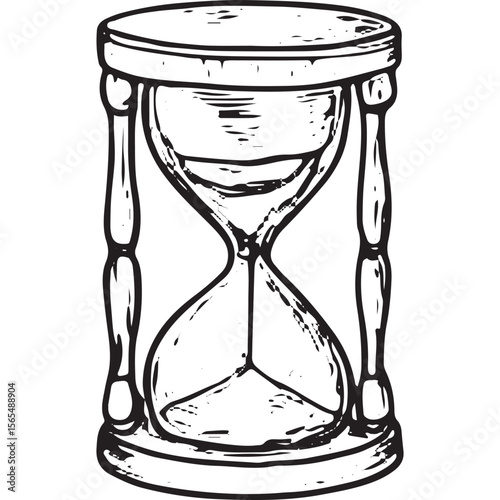 Hand-Drawn Hourglass Icon for Time Management and Patience Art