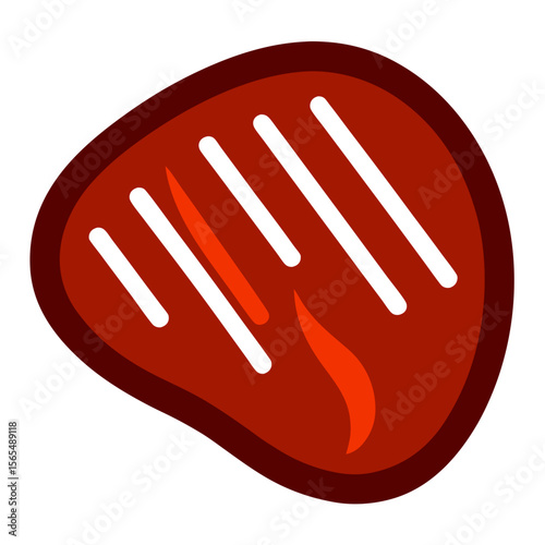 Grilled steak with grill marks and flame meat food