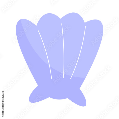 Simple Purple Seashell Illustration on White Background