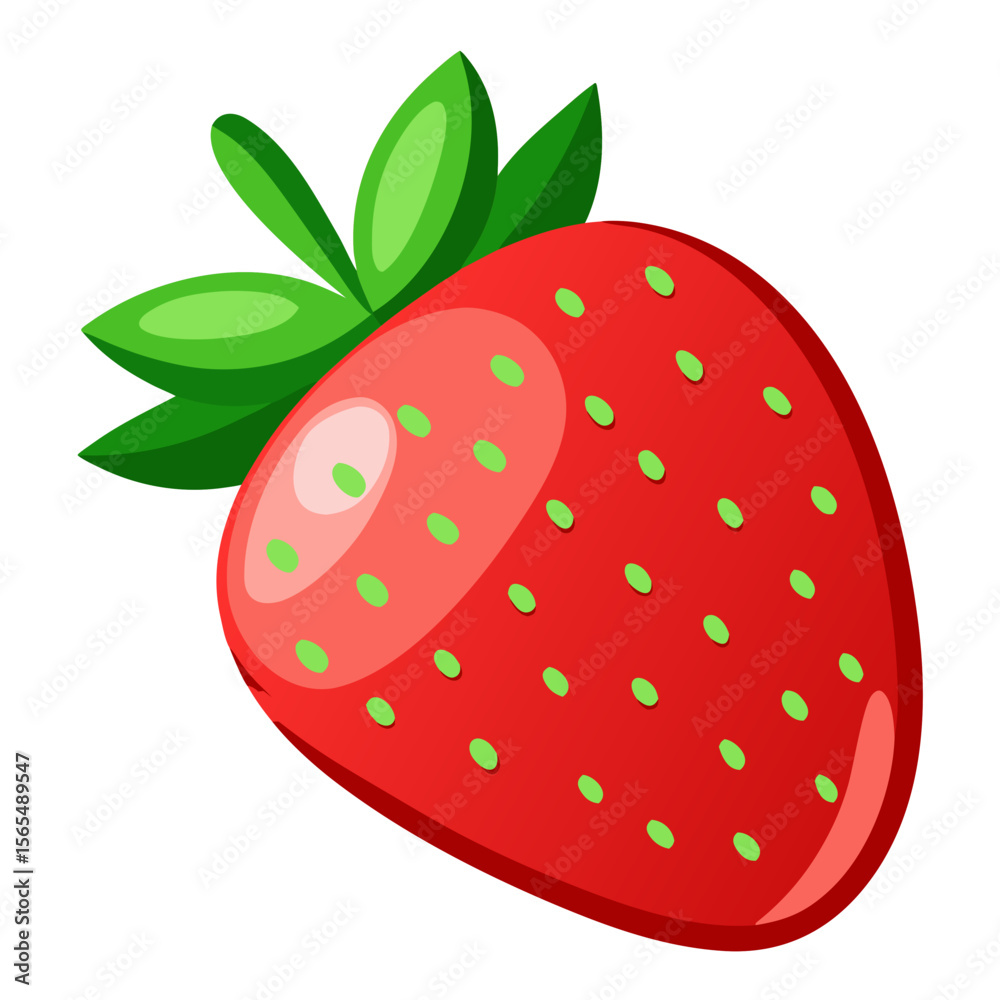 Obraz premium strawberry vector illustration Isolated Digital Art of a Whole Strawberry