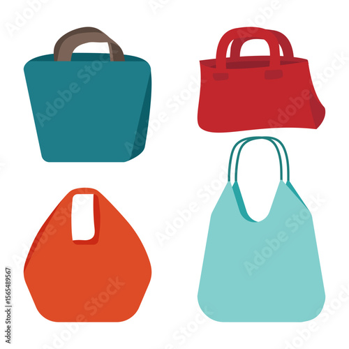 Women's bags in a set. Vector elements accessories