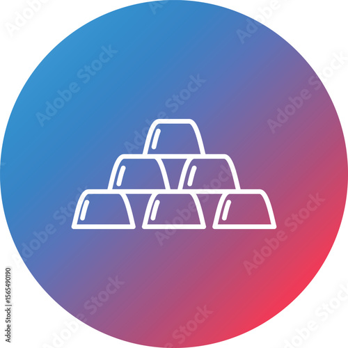 Ingots Line Gradient Circle Background Icon
