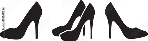 female legs in black shoes