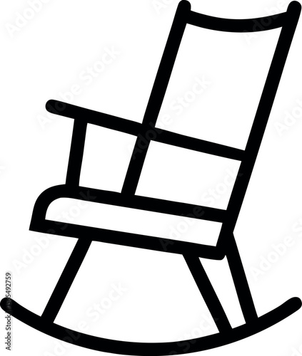 Rocking chair line art icon