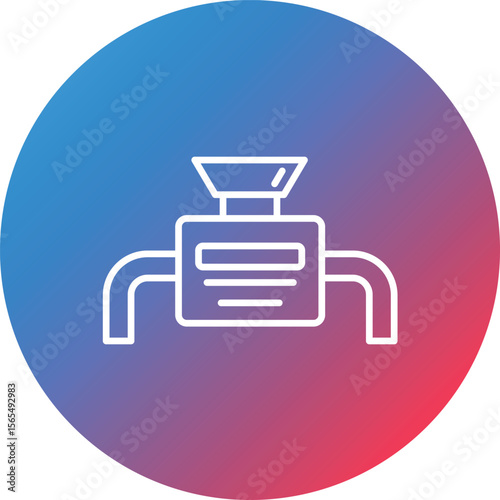 Crusher Line Gradient Circle Background Icon