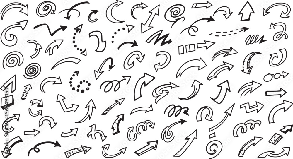 Obraz premium Arrow Silhouette Vector Set – Collection of Black Arrows in Various Styles