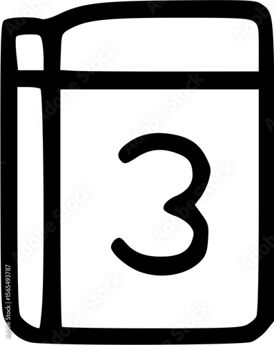 Number Book outline icon, perfect for school or education use.