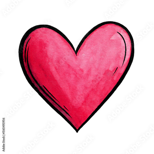 Hand-Drawn Heart Icon with Subtle Inner Sketch Lines