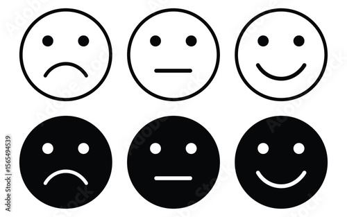 Rating, review, feedback emotion icon vector isolated on white background