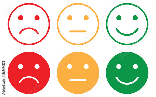 Rating, review, feedback emotion icon vector isolated on white background
