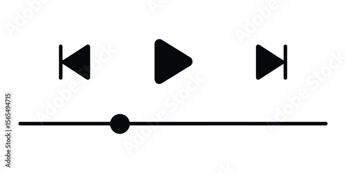 Simple black music player controls graphic