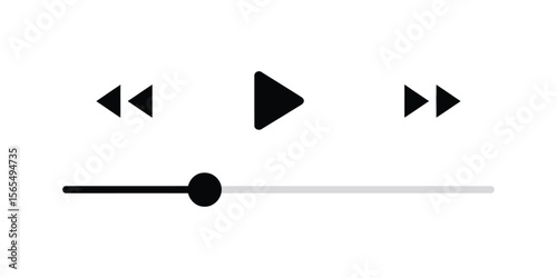 Simple black music player controls graphic
