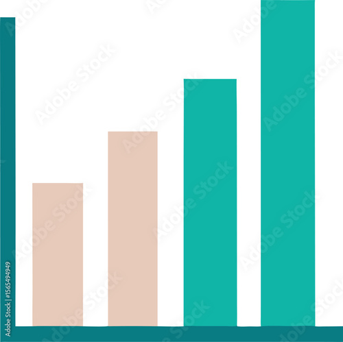 Progress visualized: A dynamic graph illustrates growth, depicting bars ascending to symbolize progress. Its vivid color and concise design render it a versatile visual tool