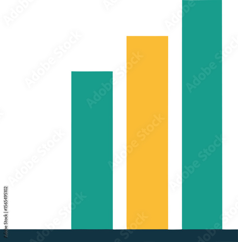 Free Download Bar Chart Showing Growth: A vibrant bar chart illustrates increasing trends, rendered in a clean, minimalist style. Ideal for presentations, infographics, and data visualization. - GFXLoad