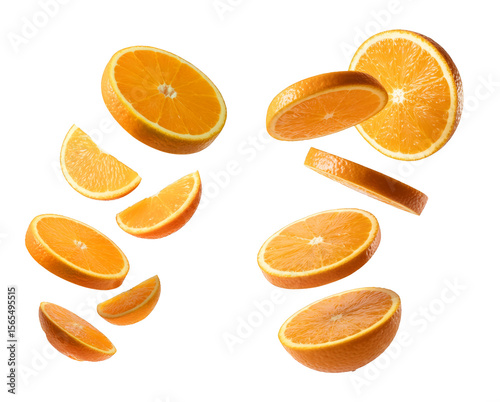 orange slices isolated 