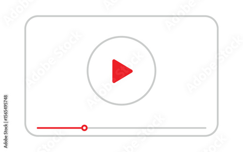 Simple Video Play Icon on White Background for Digital Media