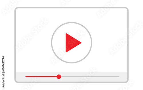 Simple Video Play Icon on White Background for Digital Media