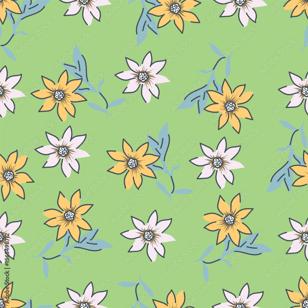 Fototapeta premium seamless pattern with flowers