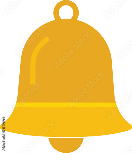 Golden Bell Icon: A simplistic, golden bell icon against a flat background, evoking feelings of anticipation and notification, designed for seamless integration into diverse visual projects.