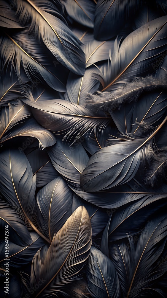 Fototapeta premium black feathers background
