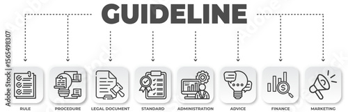Guideline Infographic Presentation with Rules, Procedure, Standard, and Legal Document Elements