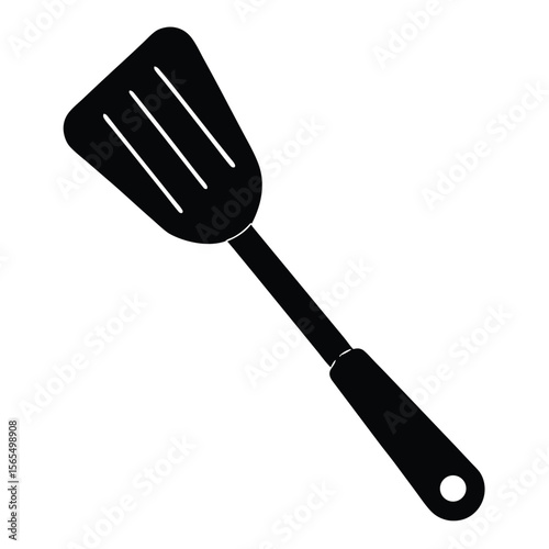 Black Kitchen Spatula Illustration A Culinary Tool for Cooking and Meal Prep