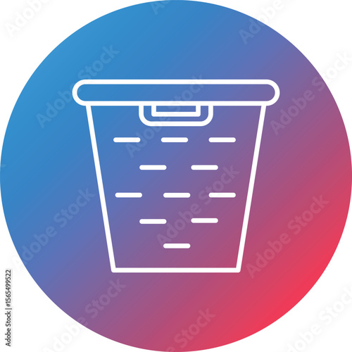 Clothes Basket Line Gradient Circle Background Icon