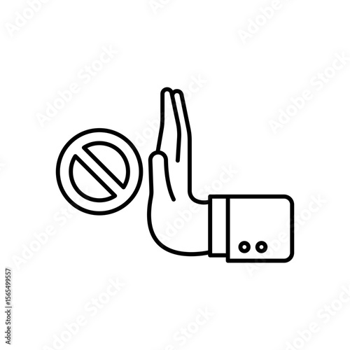 Stop War Peace Dove Line Icon
